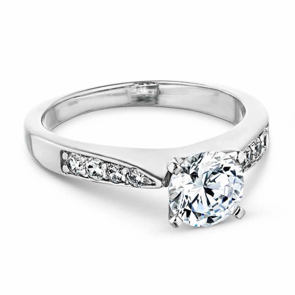 Helen Lab Grown Diamond Pinched Channel Side Stone Engagement Ring Bold Jewelry