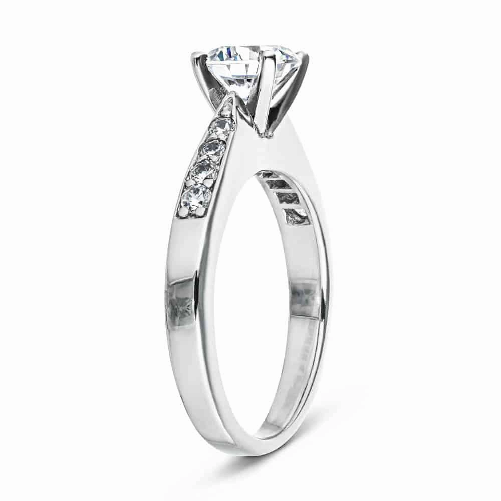 Gift For Him Helen Lab Grown Diamond Pinched Channel Side Stone Engagement Ring