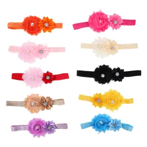 Hemoton Girls Hair Band Girls Elastic Headband 10 Colors Pearl Decor Photo Prop