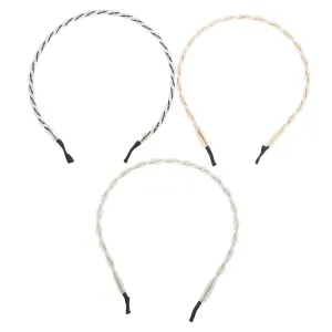 Hemoton Phisticated Pearl Headbands for Women 3 Pack Narrow Metal Hairpins Handmade Chinese Style Hair Accessories Distinct Colors