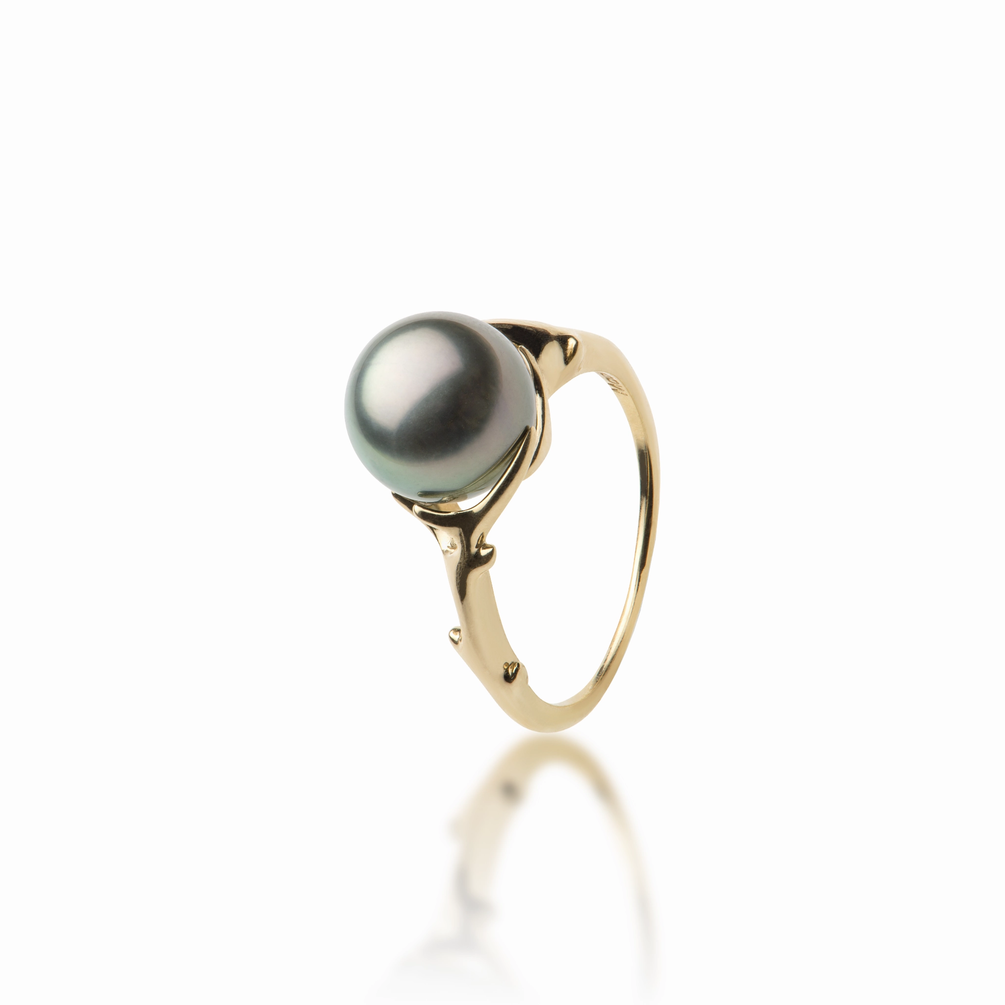 Heritage Tahitian Black Pearl Ring in Gold - 9-10mm Office Chic