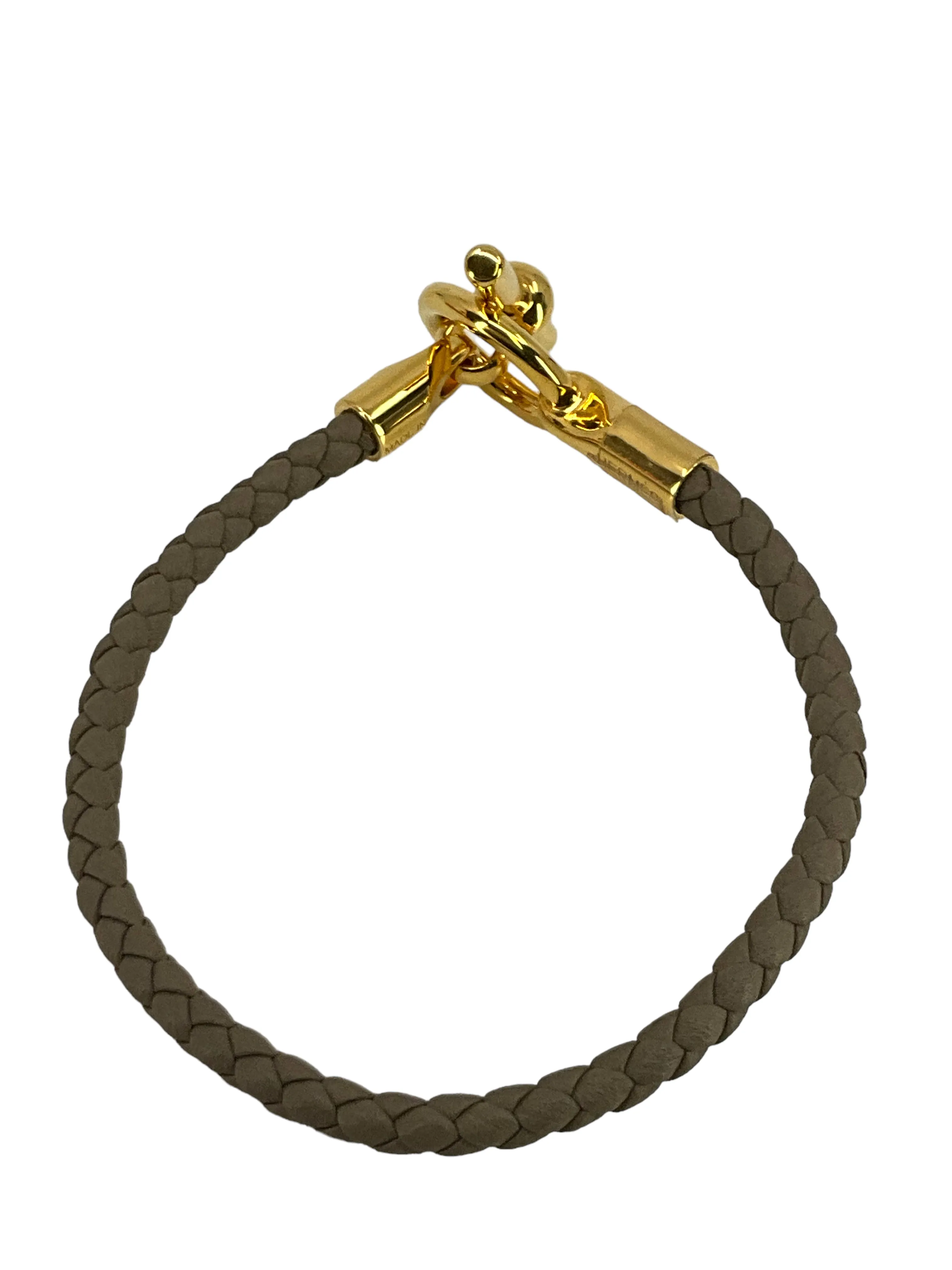 Hermes Braided Leather Glenan Bracelet T1 NEW