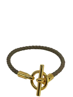 Hermes Braided Leather Glenan Bracelet T1 NEW