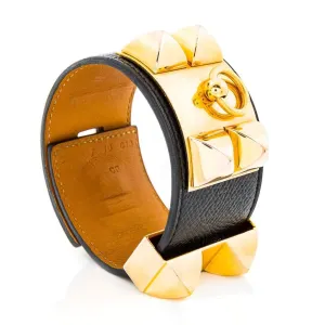 Hermès Black Collier De Chien CDC S Bracelet