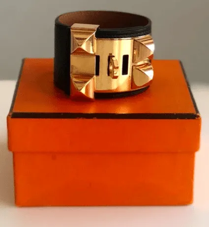 Hermès Black Collier De Chien CDC S Bracelet