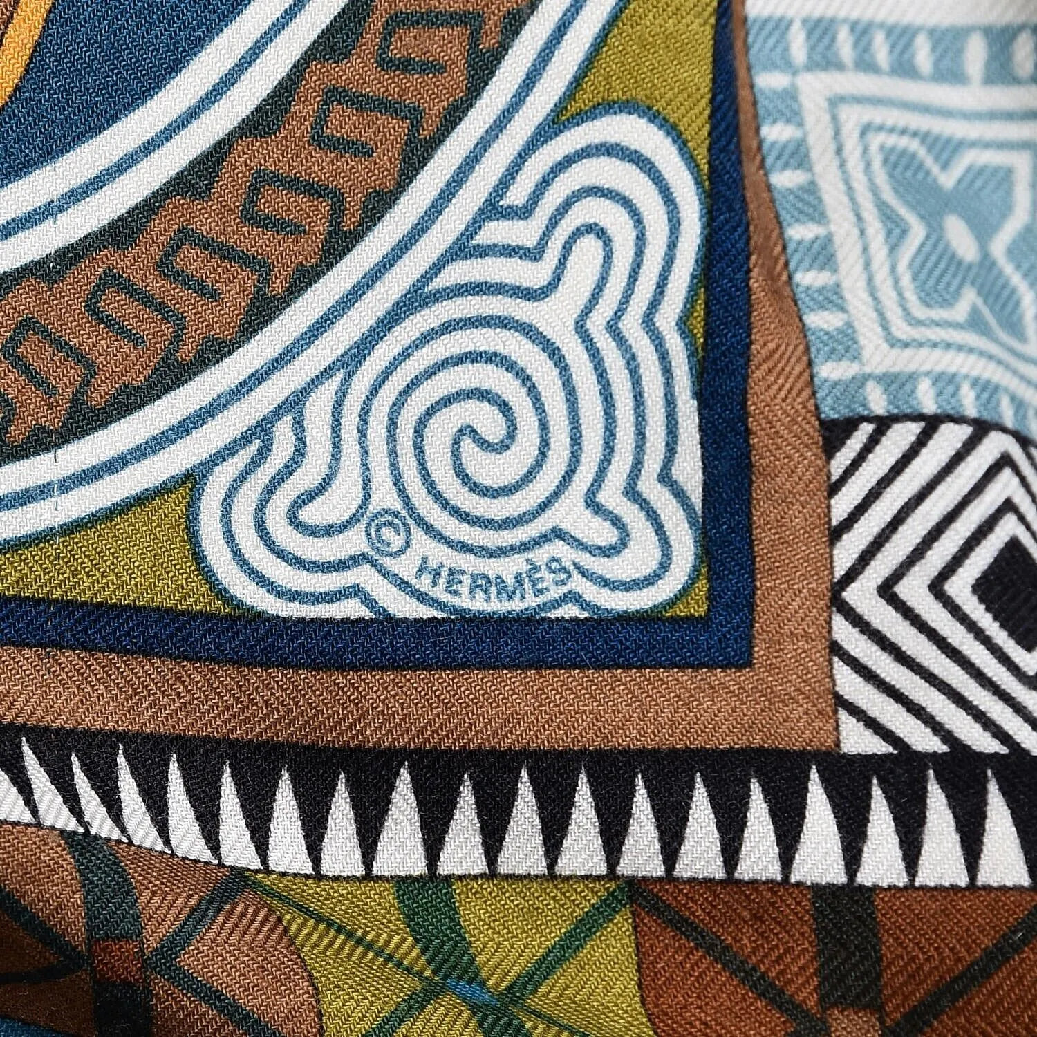 Hermès Hermes Paris Cent Plis Des Miao Cashmere Silk Shawl -140cm Scarf/Wrap ladies