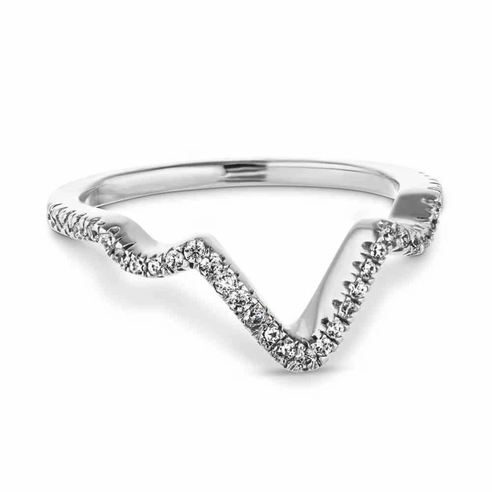 Alder 1/5 ctw Round Lab Grown Diamond Chevron Curved Band Body Adornment Exquisite Jewelry