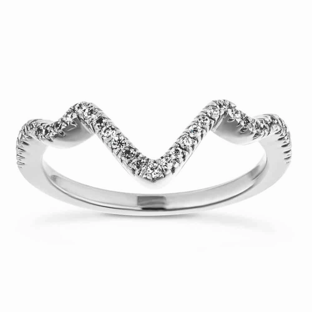 Alder 1/5 ctw Round Lab Grown Diamond Chevron Curved Band Ornate Bauble Bridal Set