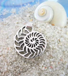 Chambered Nautilus Shell Pendant Superior Item Sequined Jewelry