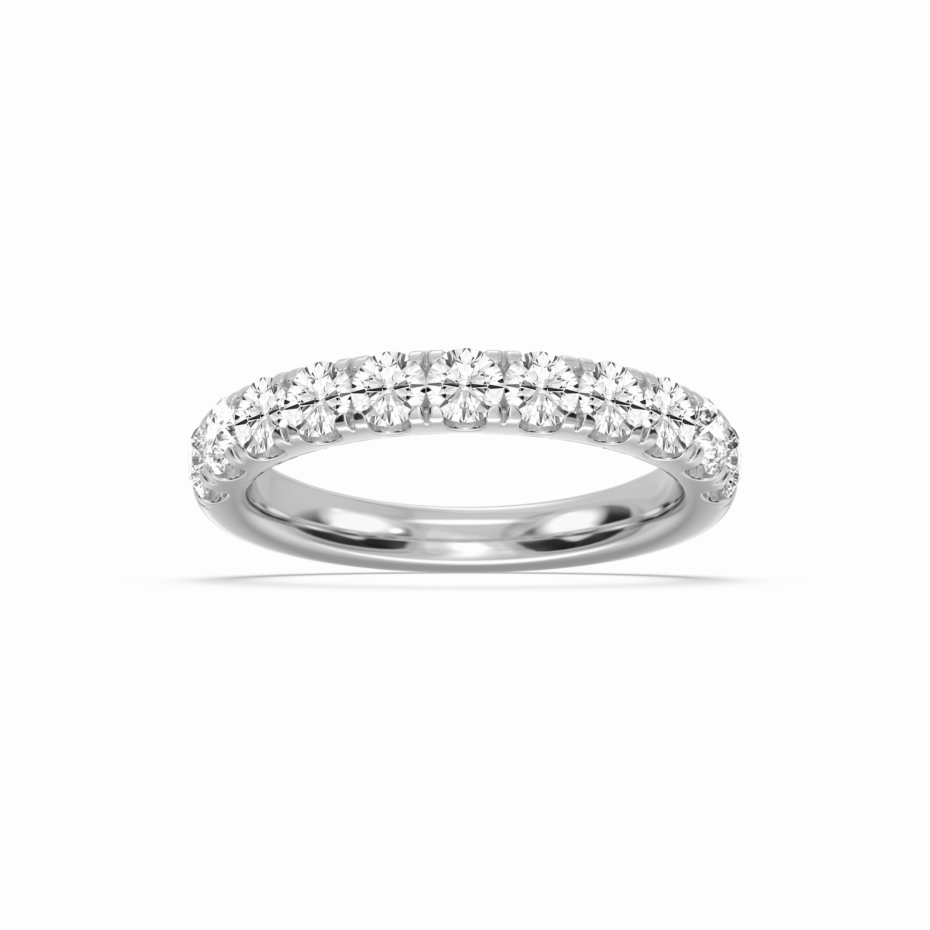 Jennifer Round Lab Grown Diamond Eleven Stone Wedding Band Handcrafted Piece Balanced Balance