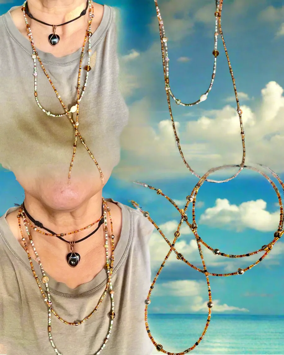 Hippie Boho Beaded Necklace And Bracelet.