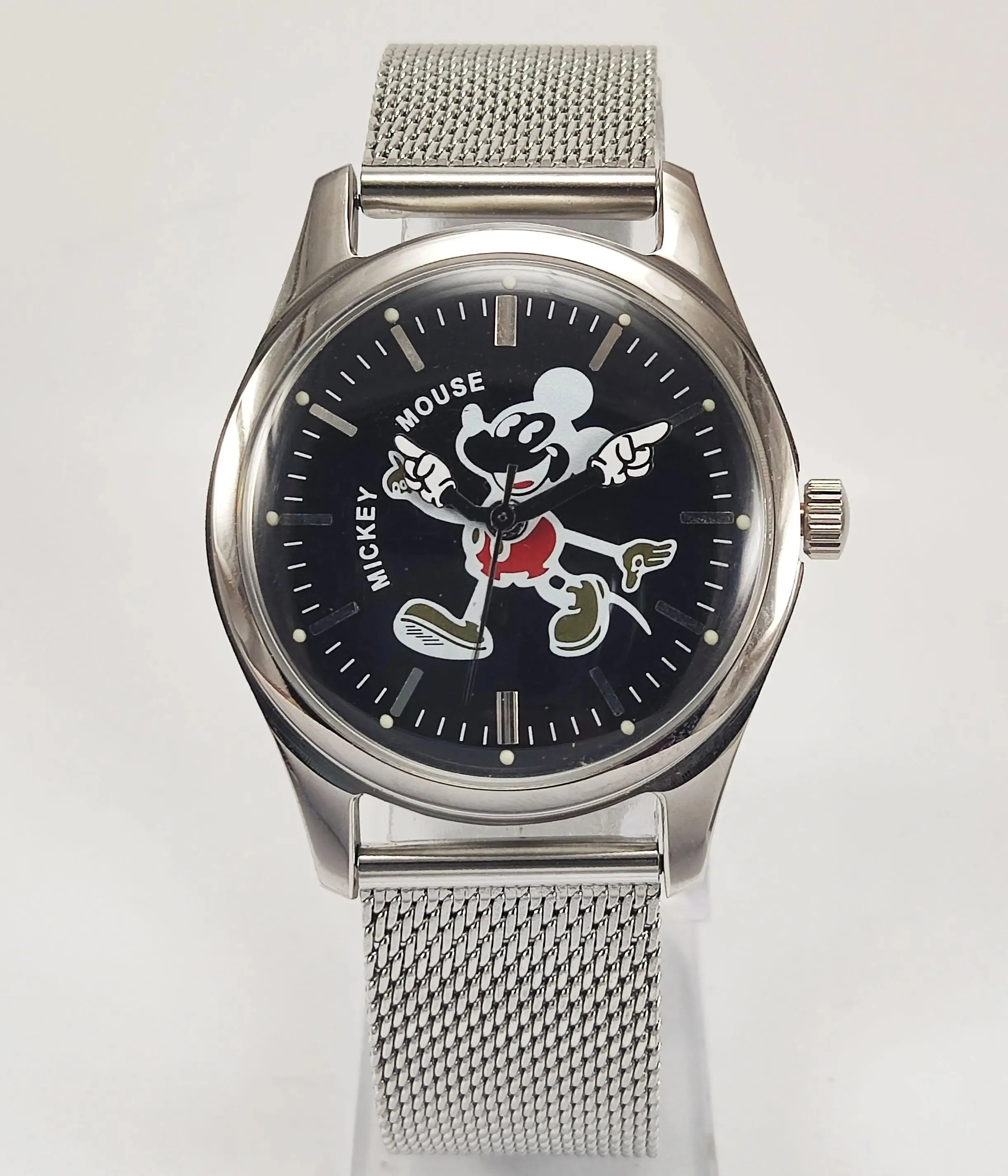 HMT Disney Para Shock 17 Jewels Black Dial Transparent Back Mechanical Hand winding Men's Wrist Watch