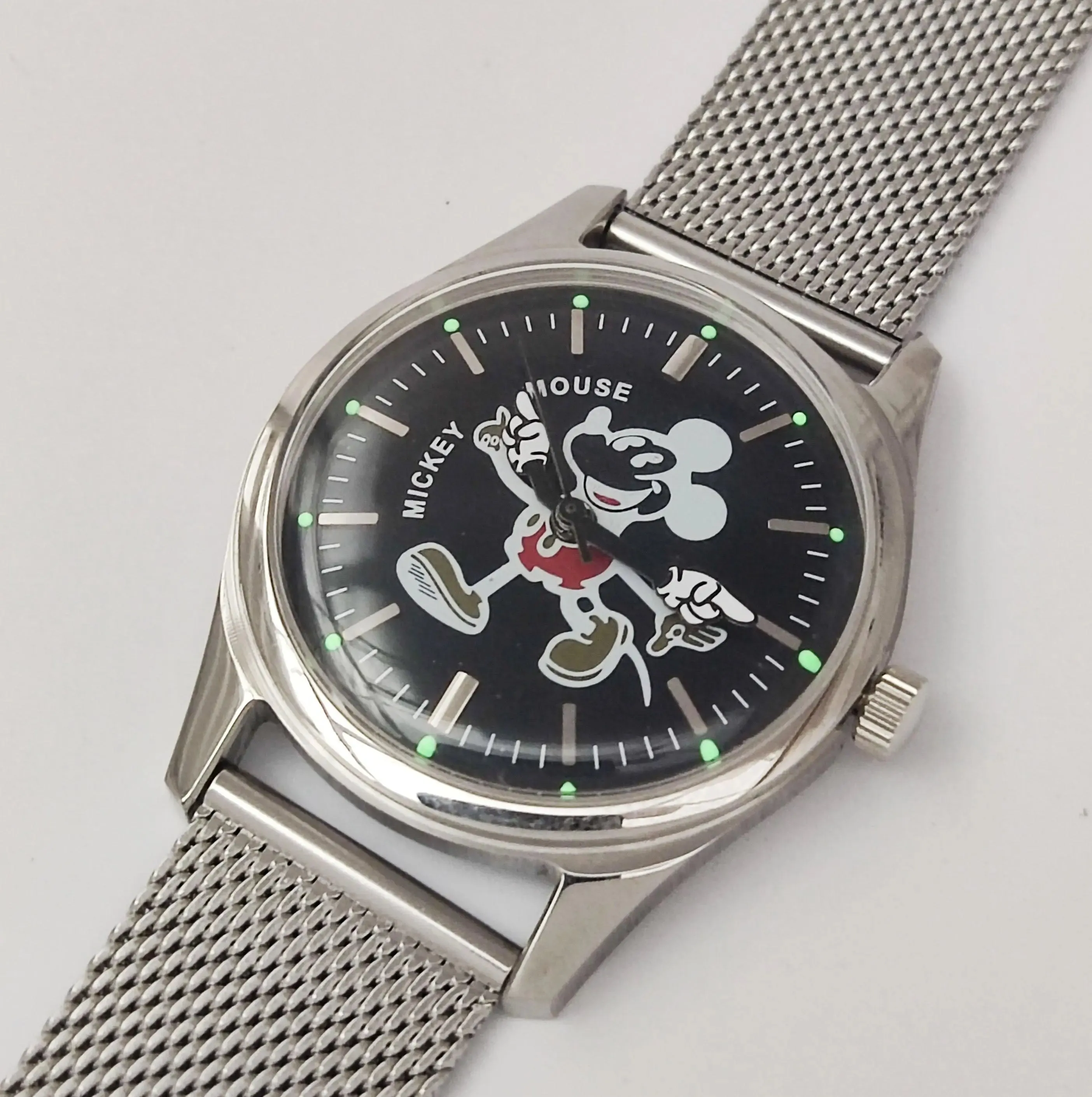 HMT Disney Para Shock 17 Jewels Black Dial Transparent Back Mechanical Hand winding Men's Wrist Watch