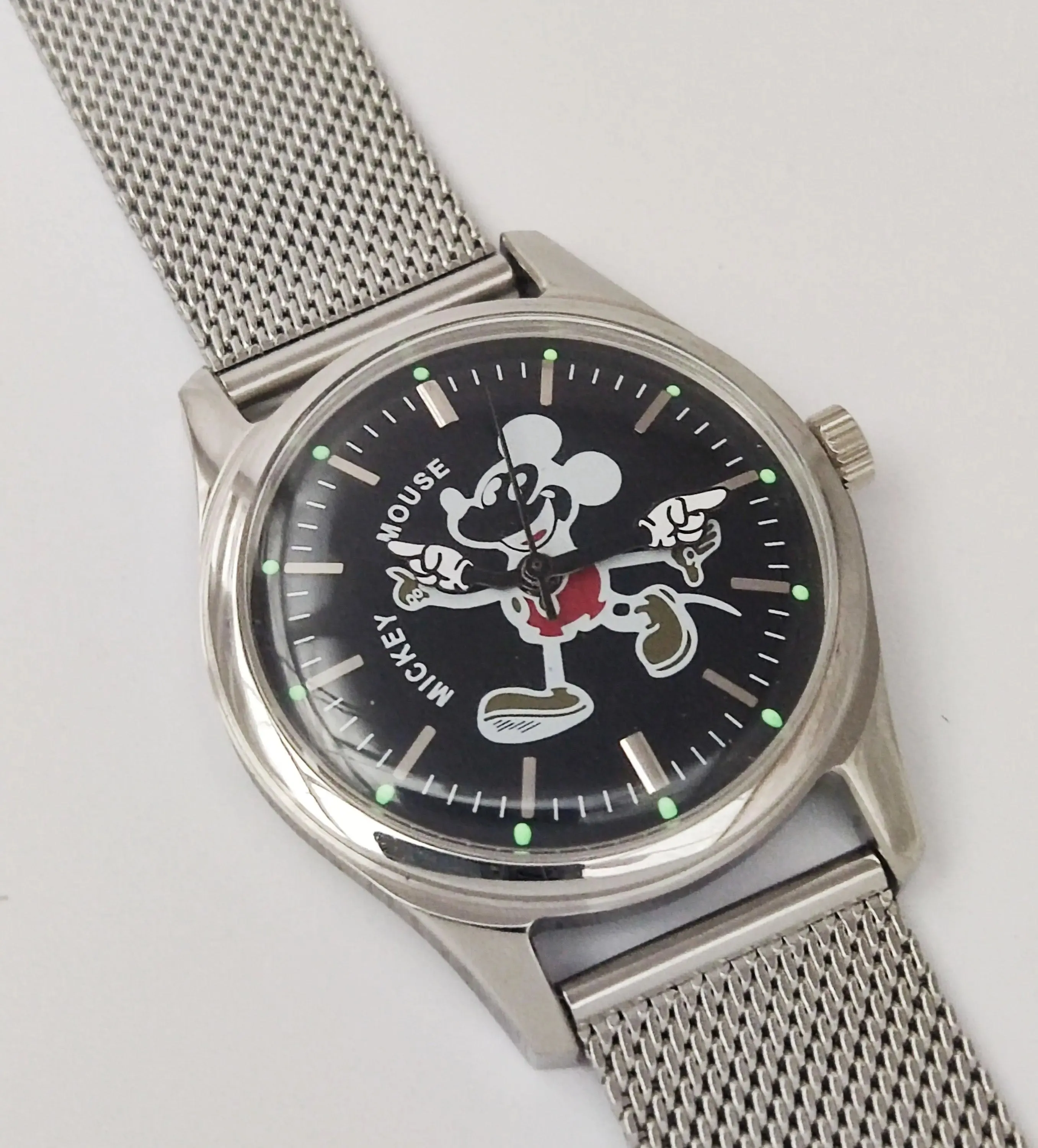 HMT Disney Para Shock 17 Jewels Black Dial Transparent Back Mechanical Hand winding Men's Wrist Watch