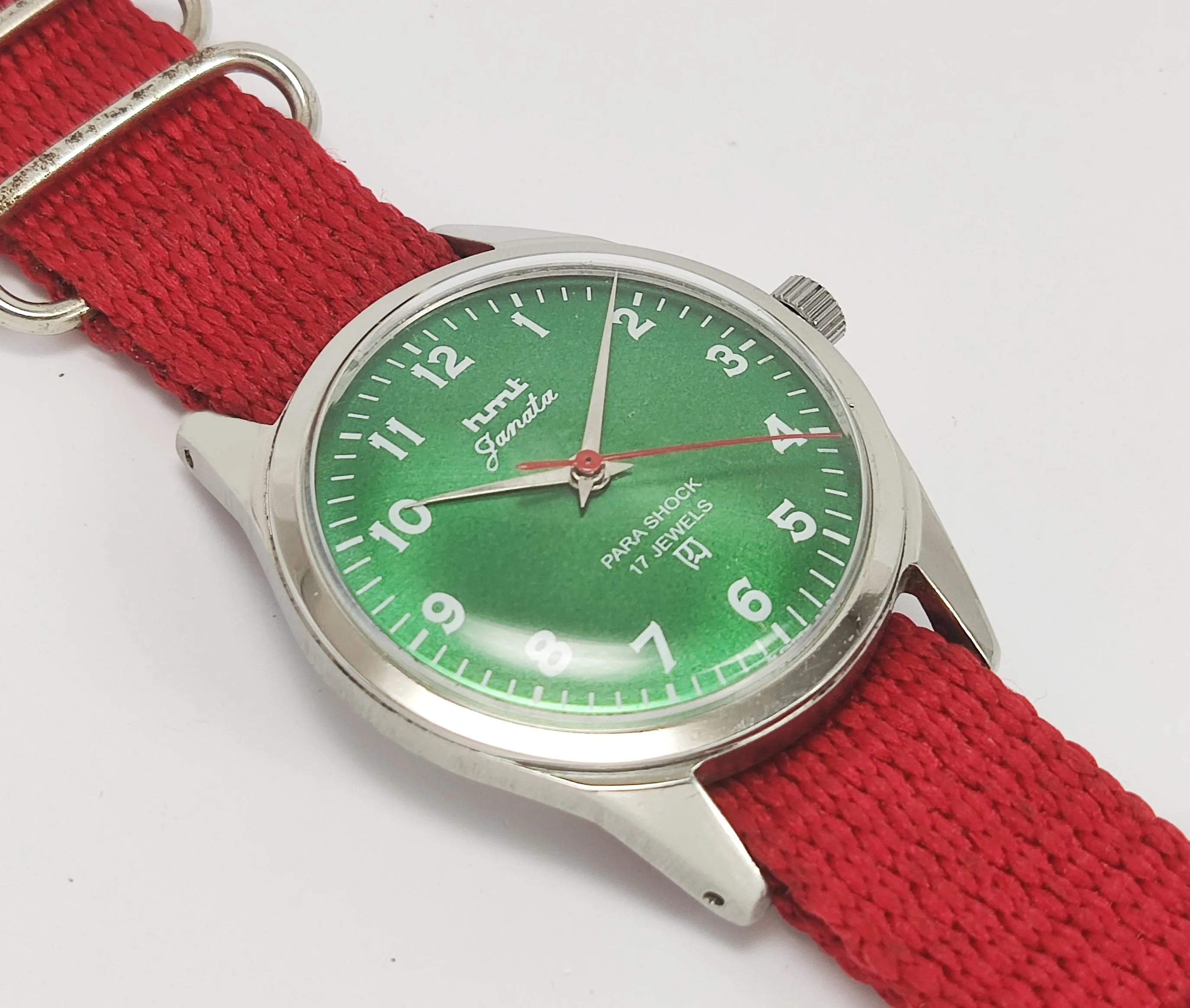 HMT Janata 17 Jewels Dark Green Dial Mechanical Hand winding Men's Wrist Watch
