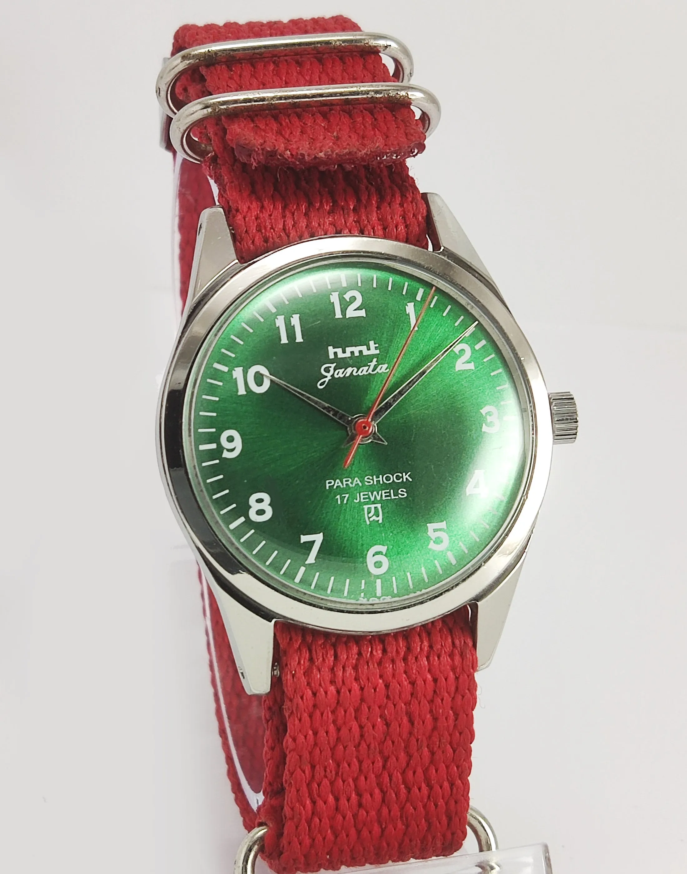 HMT Janata 17 Jewels Dark Green Dial Mechanical Hand winding Men's Wrist Watch