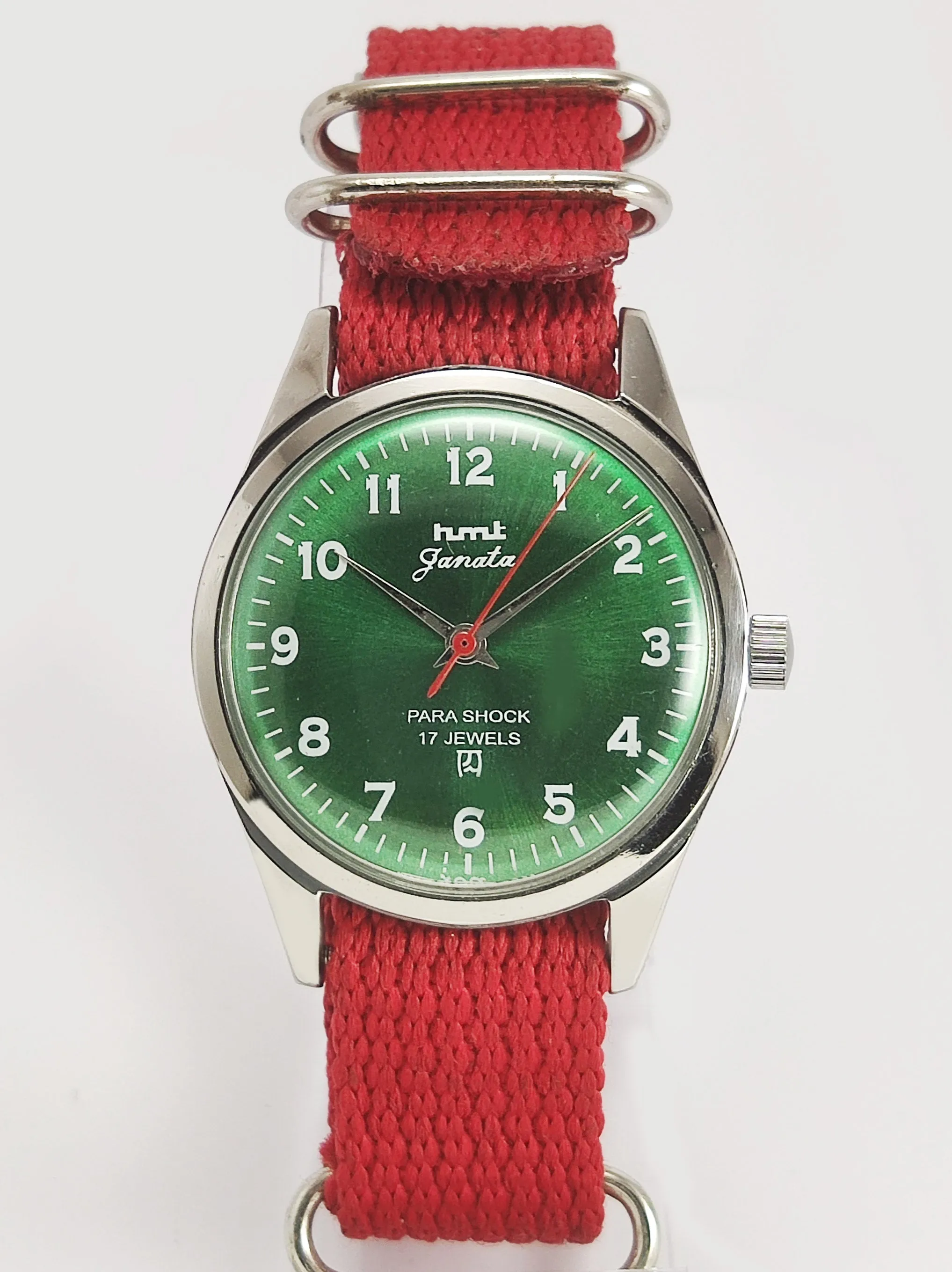 HMT Janata 17 Jewels Dark Green Dial Mechanical Hand winding Men's Wrist Watch