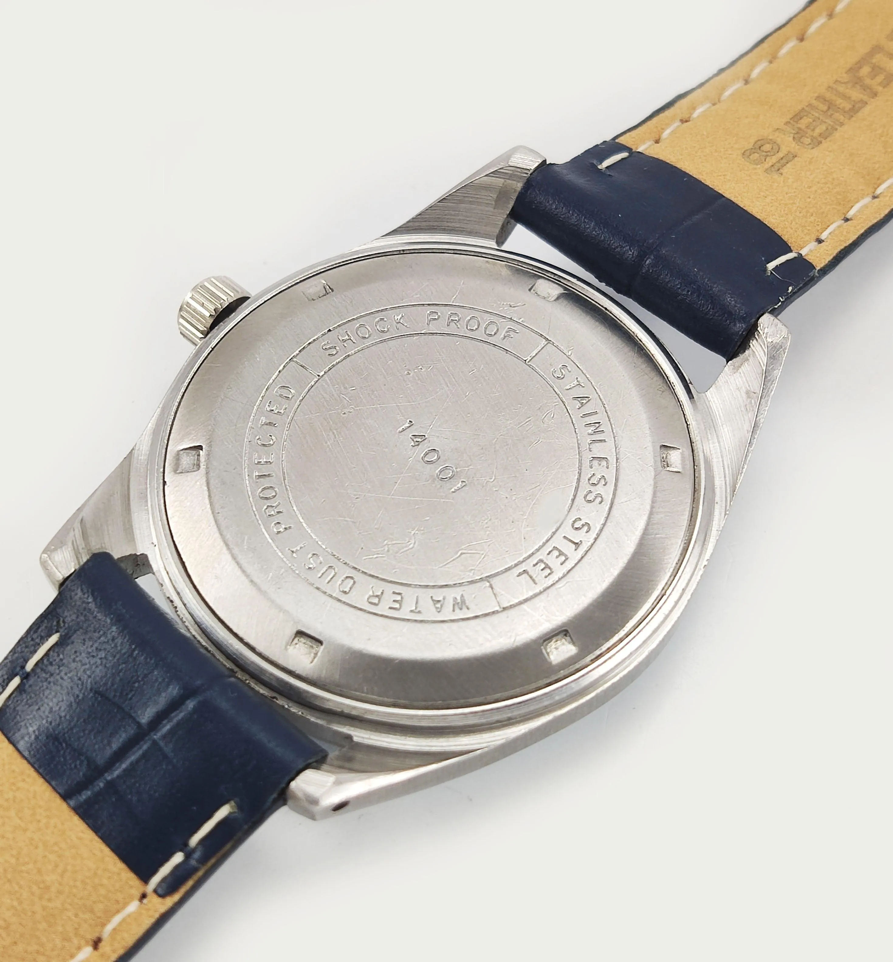 HMT Janata Para Shock 17 Jewels Radium Hands Blue Dial Mechanical Hand winding Men's Wrist Watch