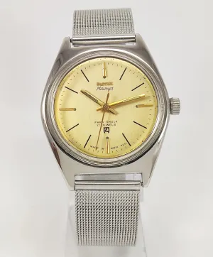 HMT Maurya Para Shock 17 Jewels Golden Dial Mechanical Hand winding Men's Wrist Watch