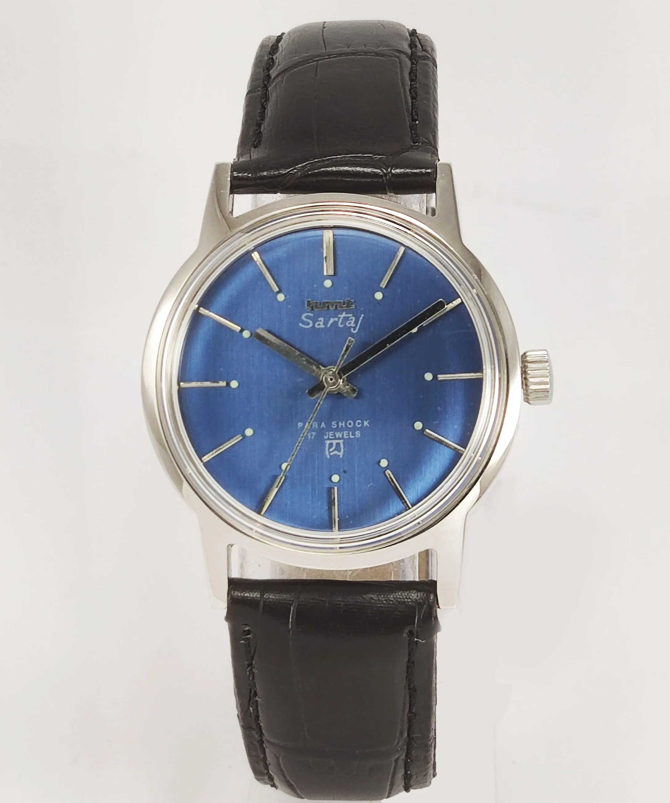 HMT Sartaj Para Shock 17 Jewels Blue Dial Mechanical Hand winding Men's Wrist Watch