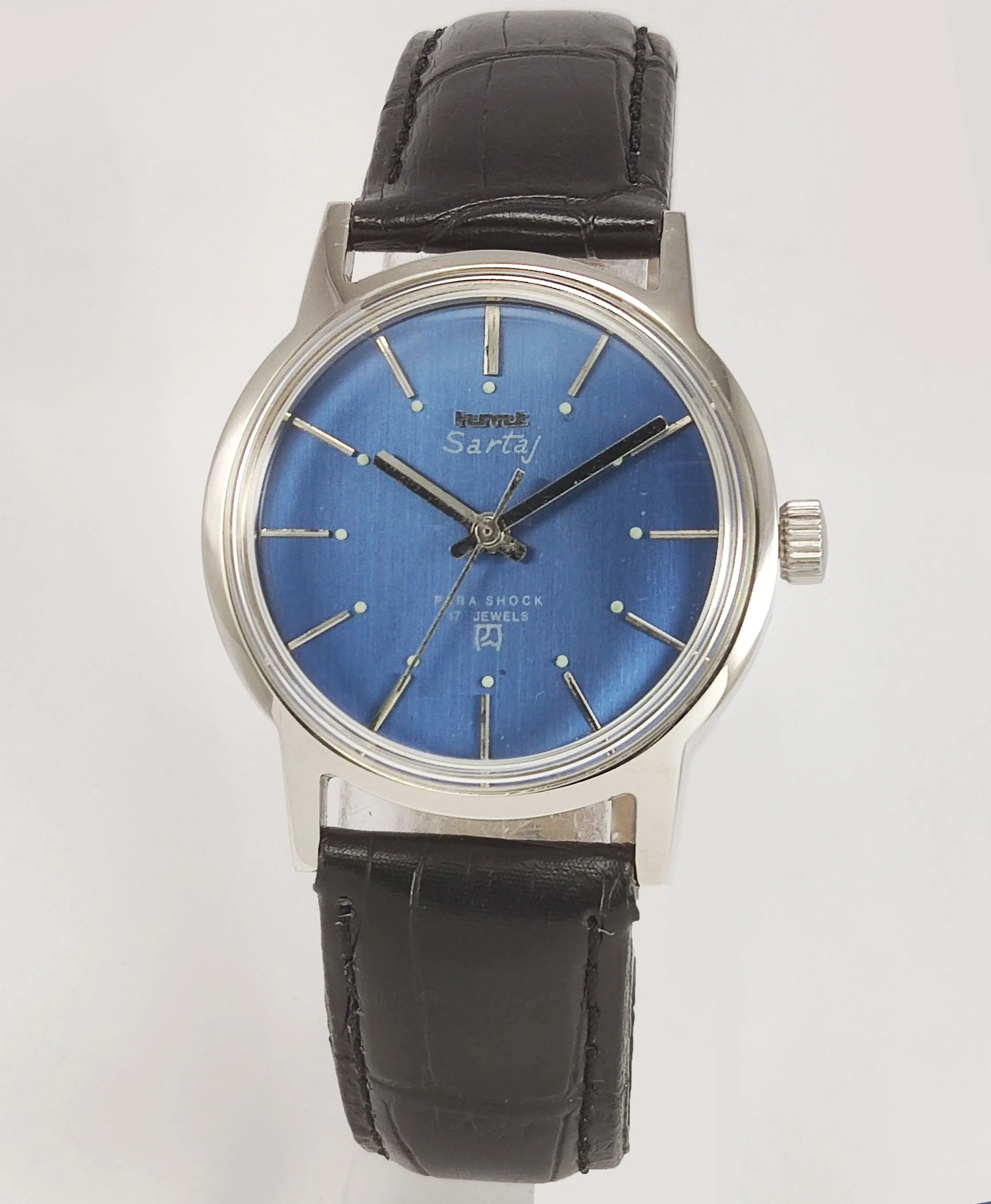HMT Sartaj Para Shock 17 Jewels Blue Dial Mechanical Hand winding Men's Wrist Watch