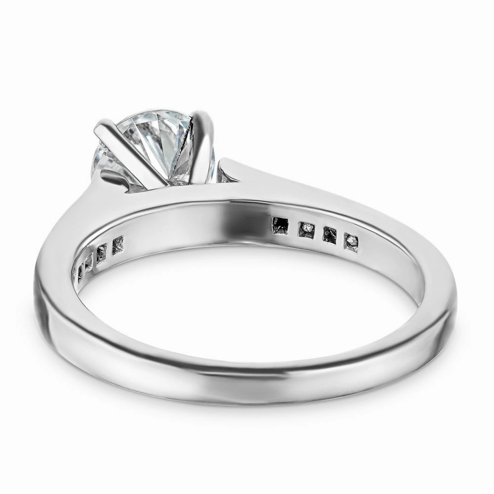 Stylish charm Custom Measurement Hazel Round Lab Grown Diamond Channel Set Side Stone Engagement Ring