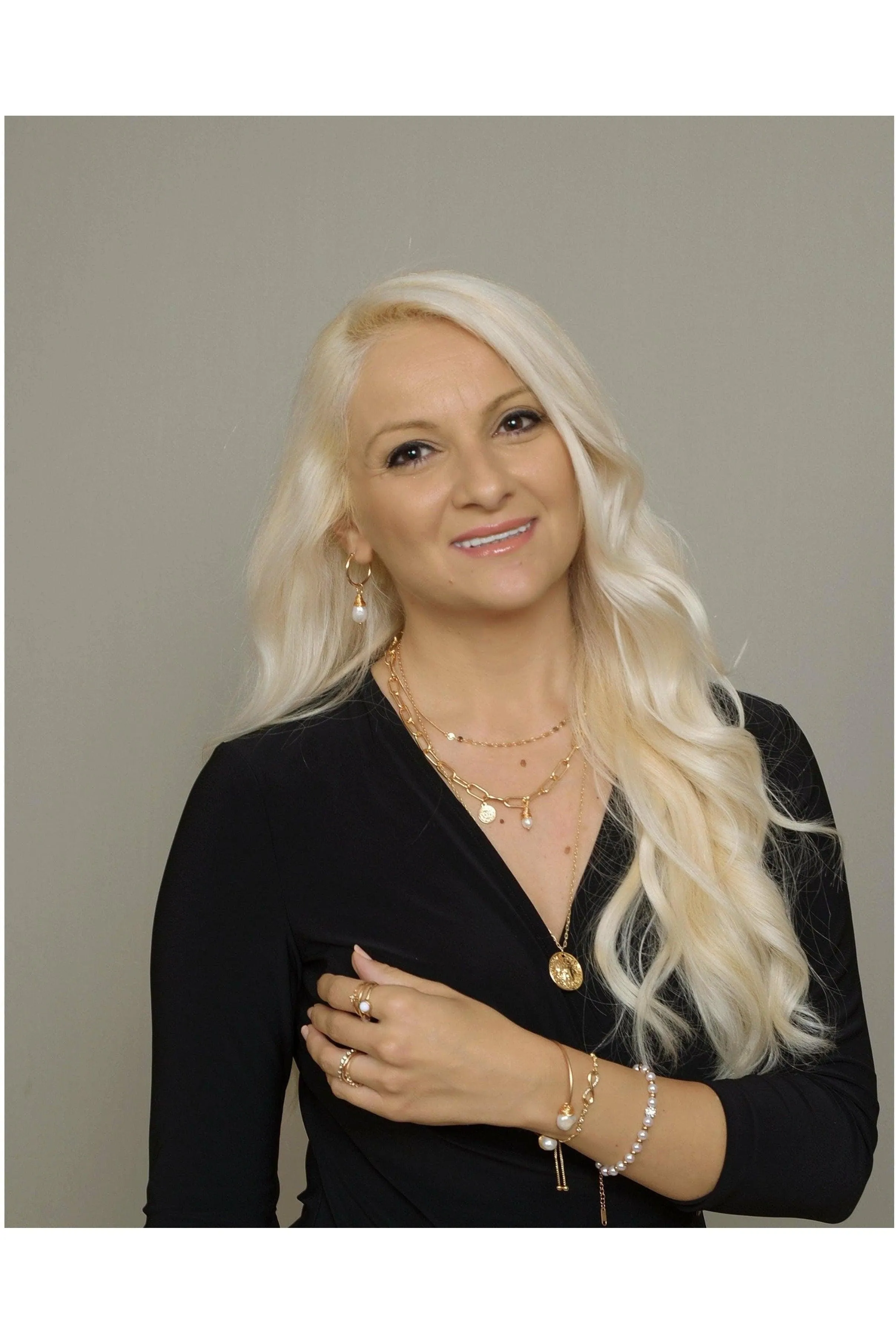 Hollywood Sensation Small Gold Dangle Earrings with Drop Baroque Freshwater Pearls