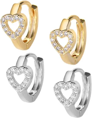 Homoyoyo Stylish Gold Heart Ear Rings Small Hoop Earrings for Women Versatile Daily Wear Jewelry