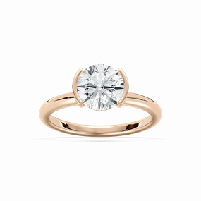 Statement Vibe Honor 2 3?? ctw Round Lab Grown Diamond Semi Bezel Solitaire Engagement Ring
