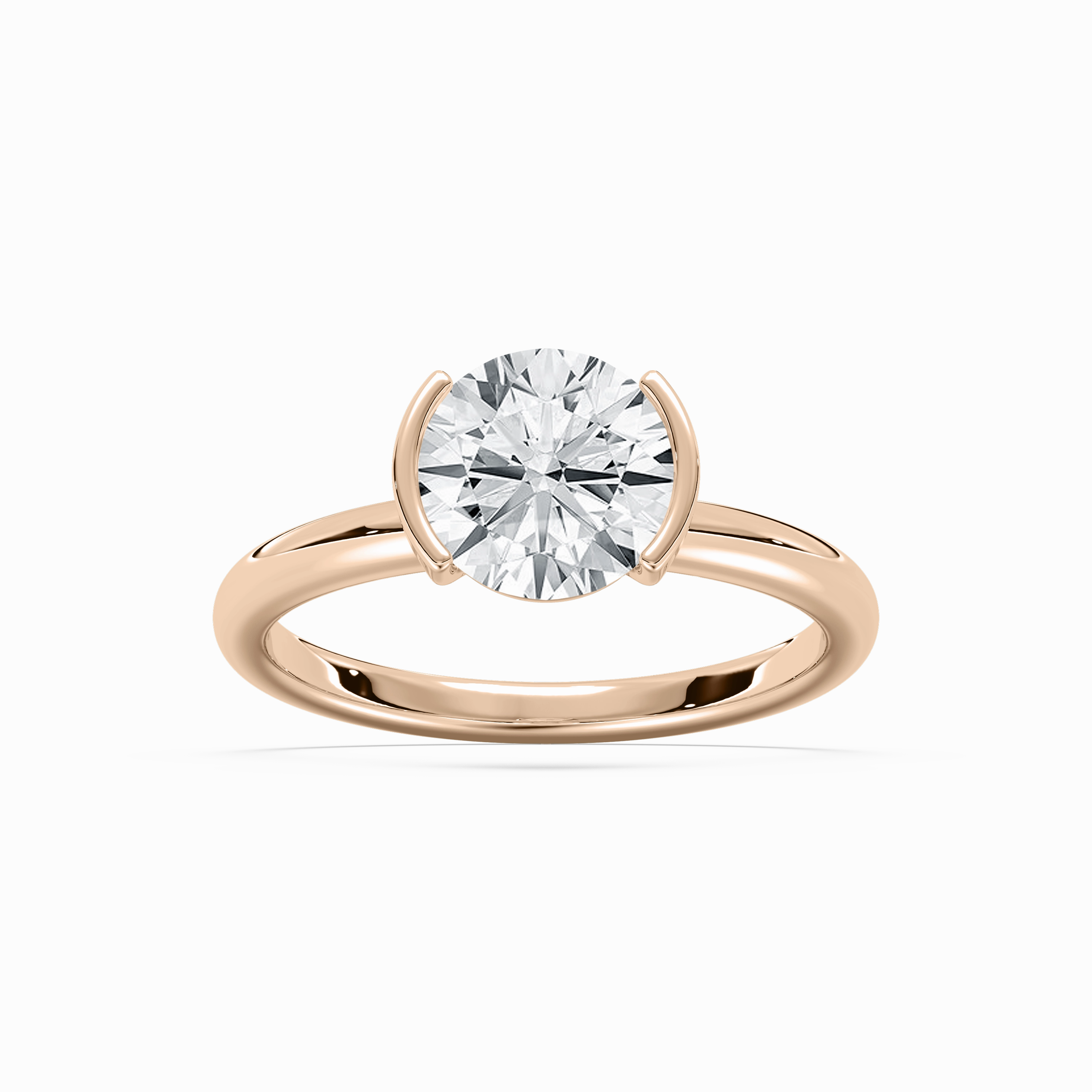 Honor 2 3?? ctw Round Lab Grown Diamond Semi Bezel Solitaire Engagement Ring Stylish Style Classy Present