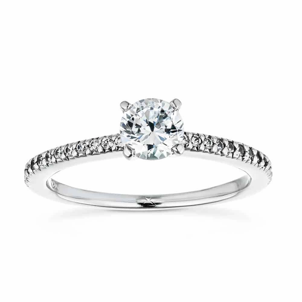 Sparkling Symbol standard size Hope Lab Grown Diamond Shared Prong Side Stone Engagement Ring