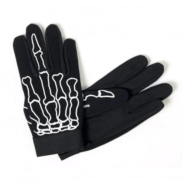 Hot Leathers Skeleton Bones Middle Finger Mechanics Gloves