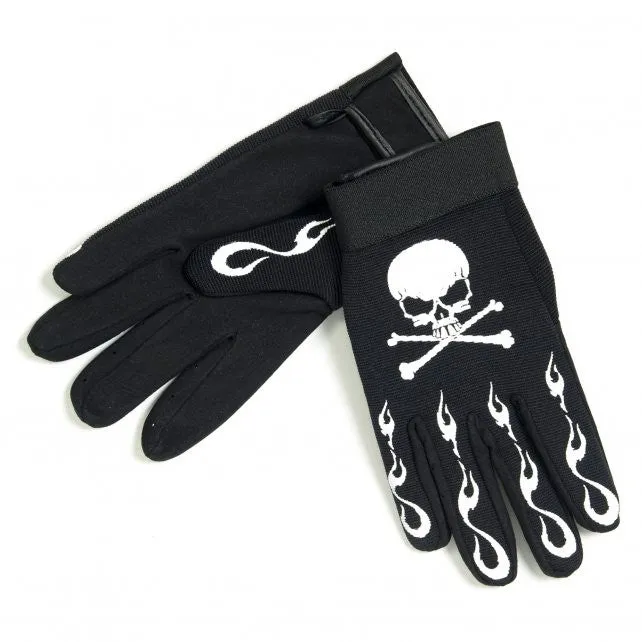 Hot Leathers Skull & Crossbones Mechanics Gloves