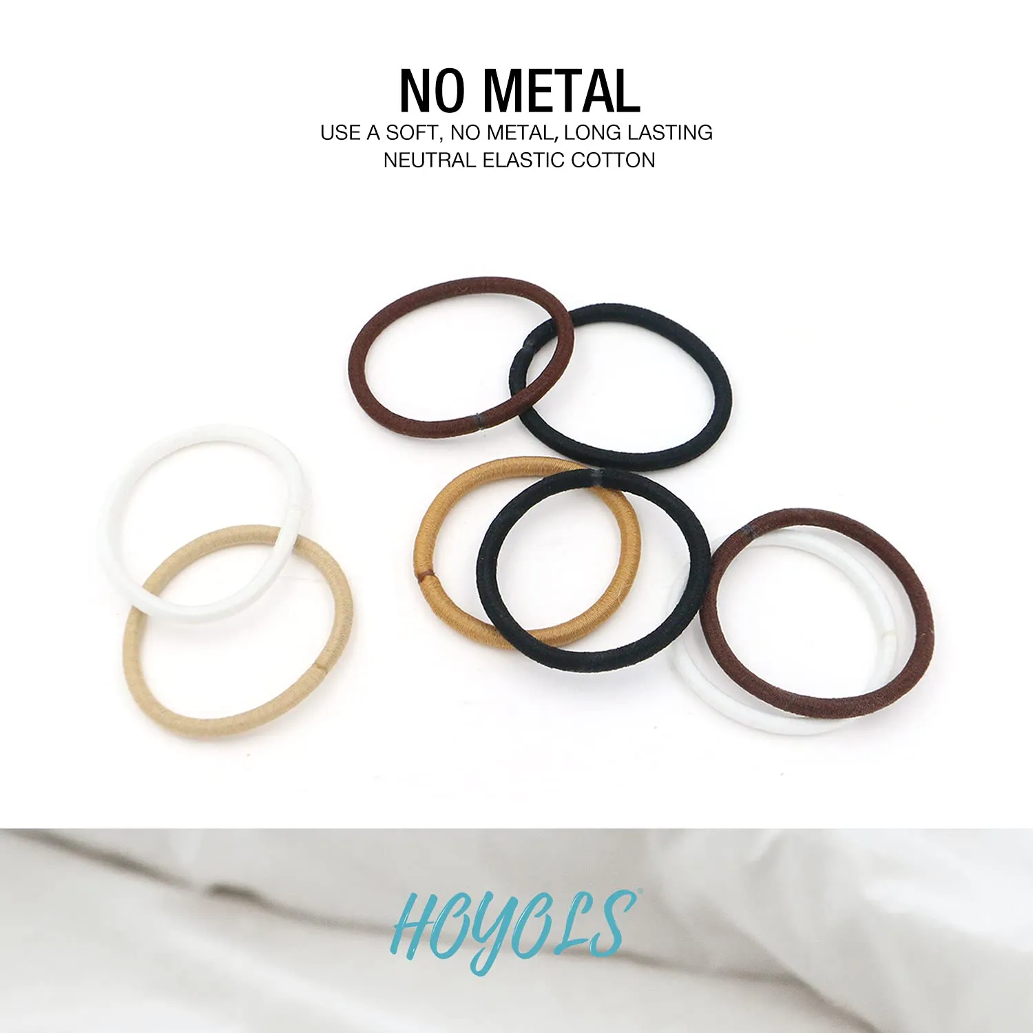 Hoyols Small Thin Hair Elastics Brown Hair Ties Elastics Braided for Baby Kids, Women No Metal Ponytail Holder Hair Band 2mm 1 inch 100 pcs (Dark Ash Brown)