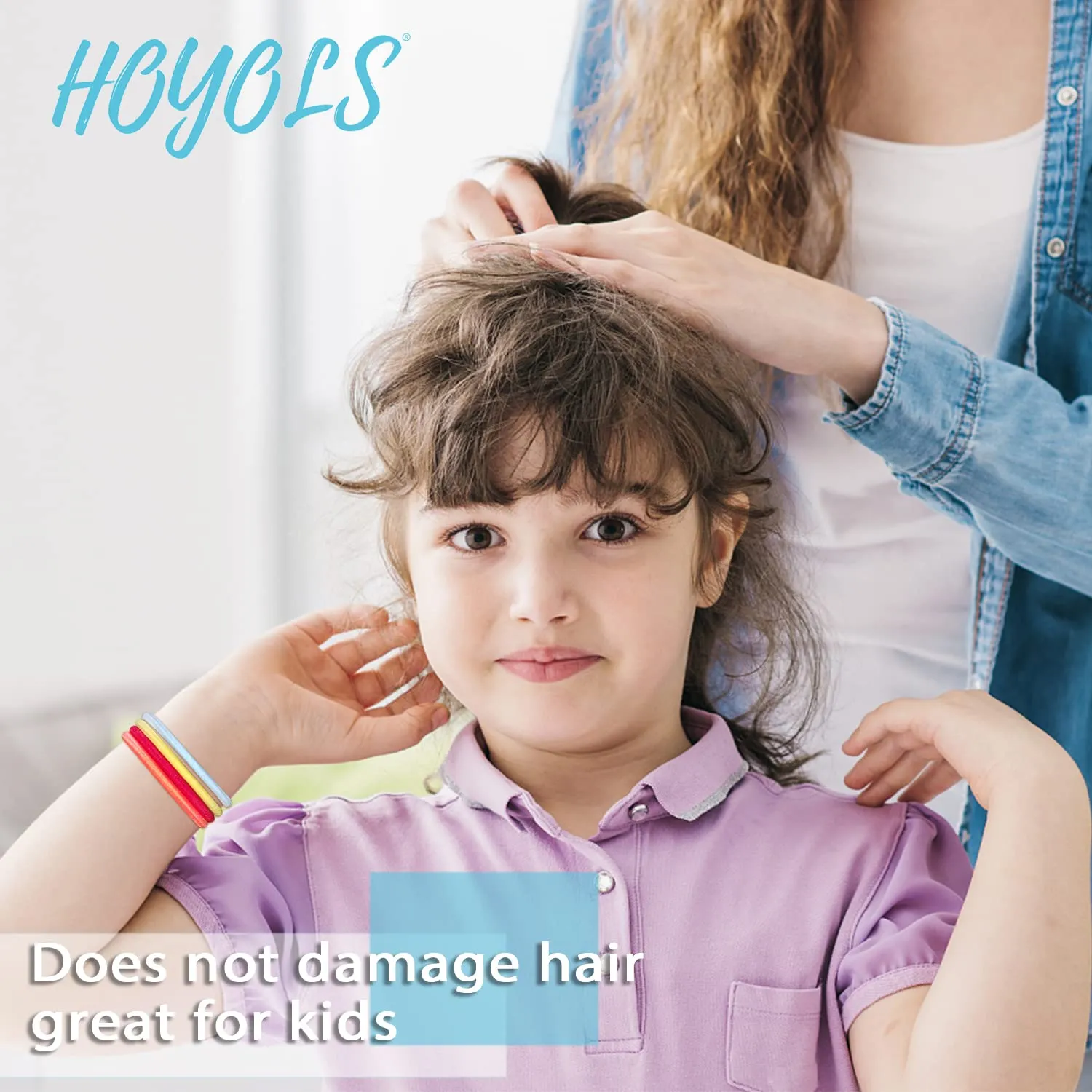 Hoyols Small Thin Hair Elastics Brown Hair Ties Elastics Braided for Baby Kids, Women No Metal Ponytail Holder Hair Band 2mm 1 inch 100 pcs (Dark Ash Brown)