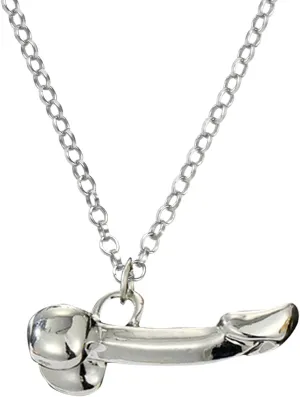 Human Organ Modeling Necklace Male Reproductive Gold Layered