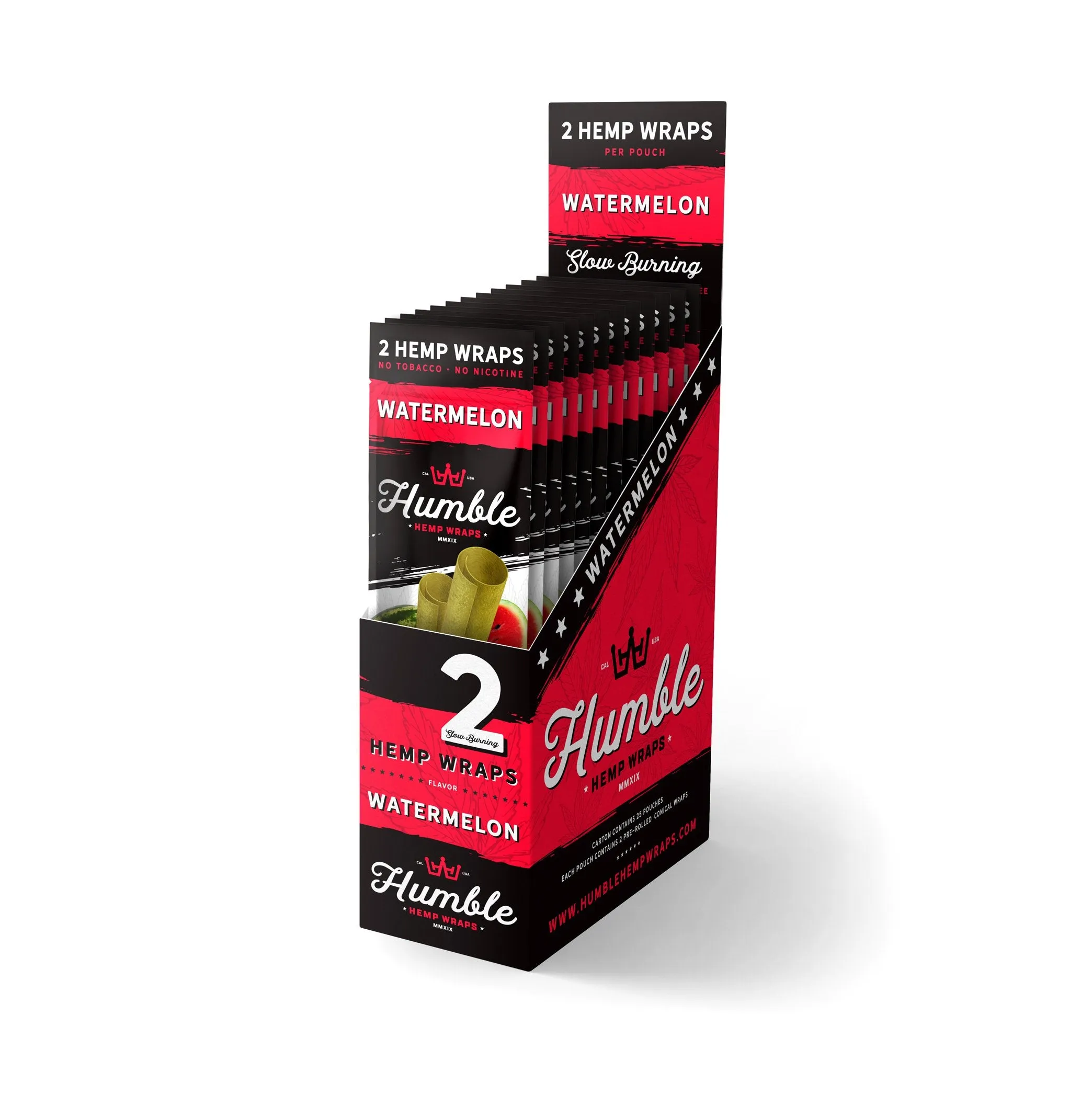 Humble Hemp Wraps - Watermelon Flavor - 25 Pack