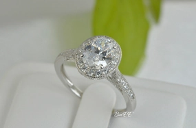 Processed Item Modern Accessory 2.81 Total Carat Weight Halo Oval Cut Wedding Engagement Ring Diamond Simulated 925 Sterling Silver Anniversary Ring SKU:00154