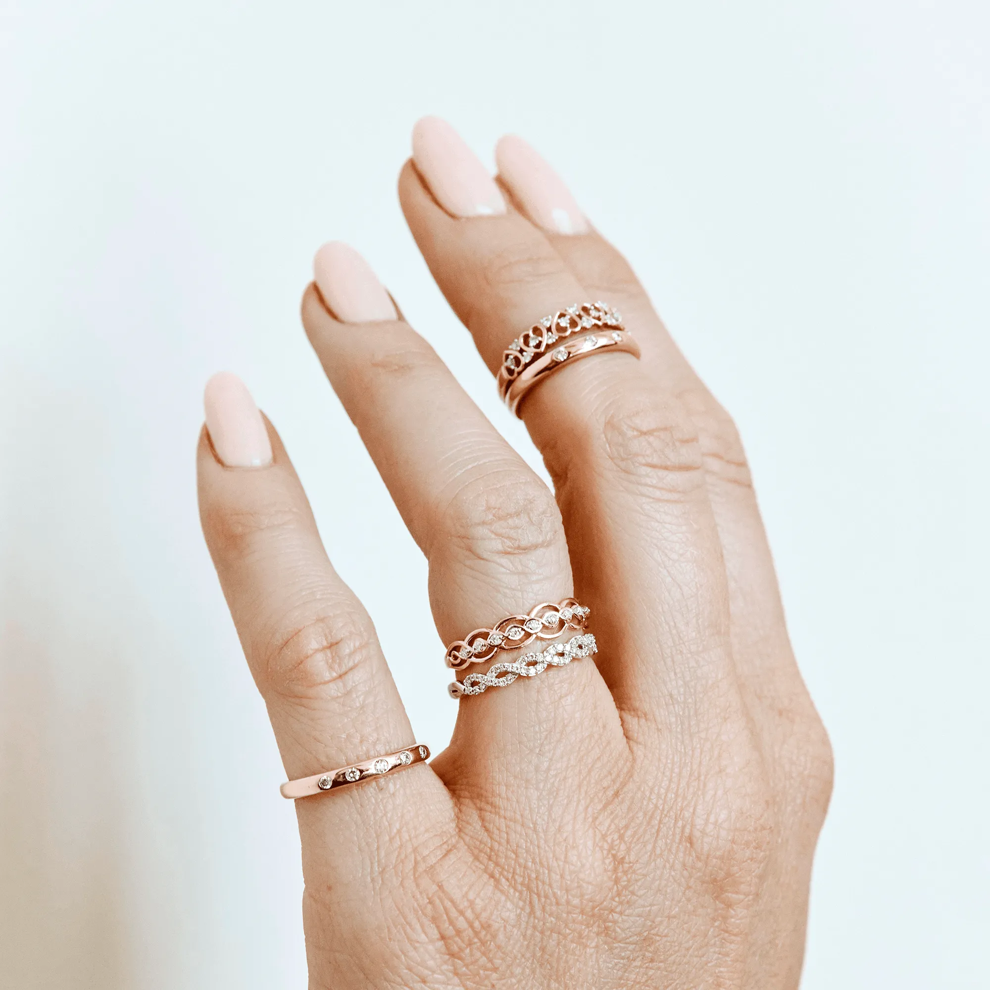 I Will® Round Brilliant Cut Diamond Twist Promise Ring in 9ct White Gold