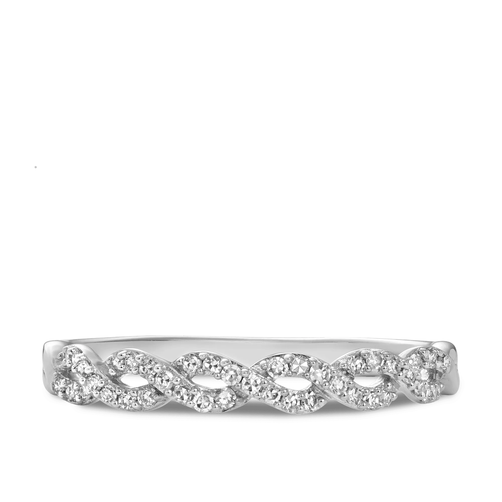 I Will® Round Brilliant Cut Diamond Twist Promise Ring in 9ct White Gold