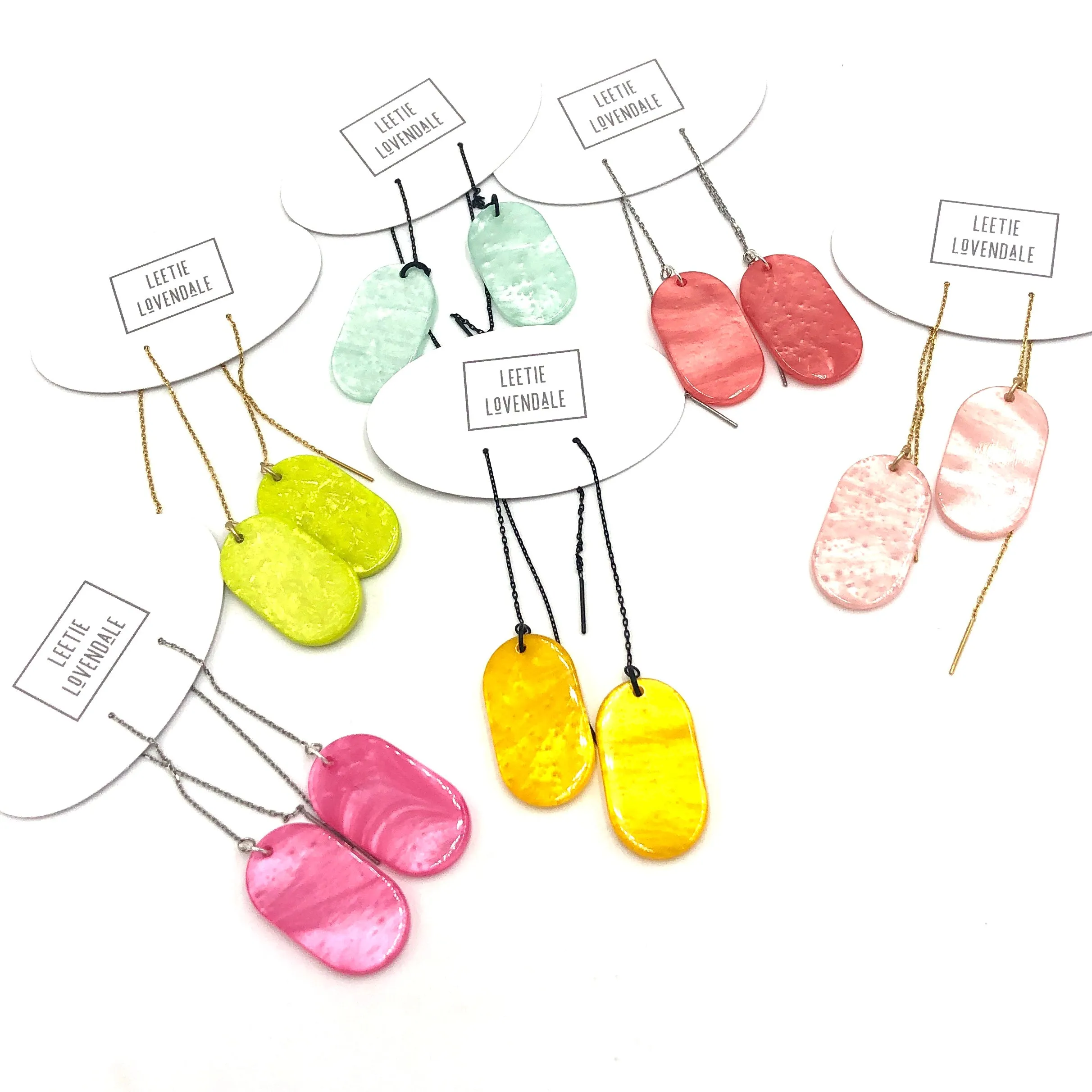 Ice Tag Threader Earrings