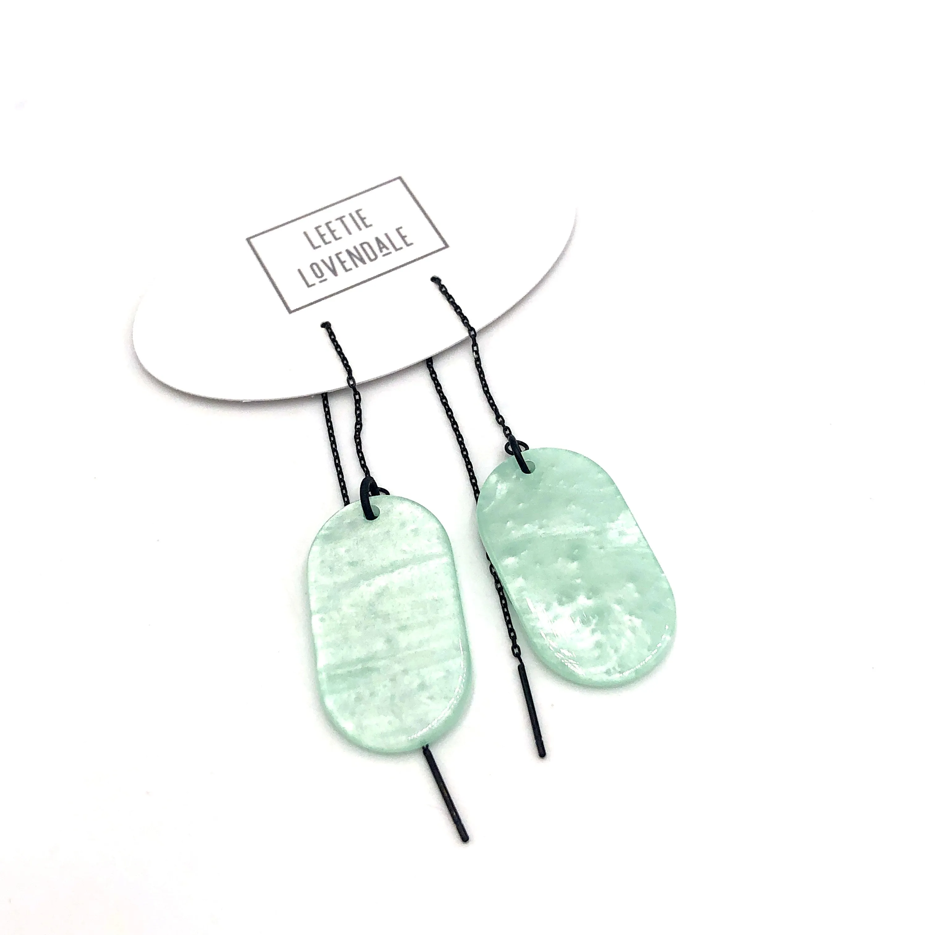 Ice Tag Threader Earrings