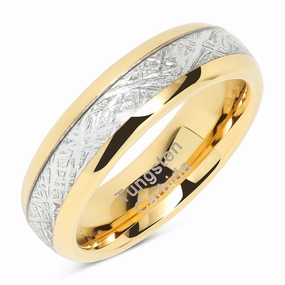 Economical Jewelry Affordable Product 100S JEWELRY 6mm Mens & Womens Tungsten Carbide Ring Meteorite Inlay Wedding Band Size 4-13