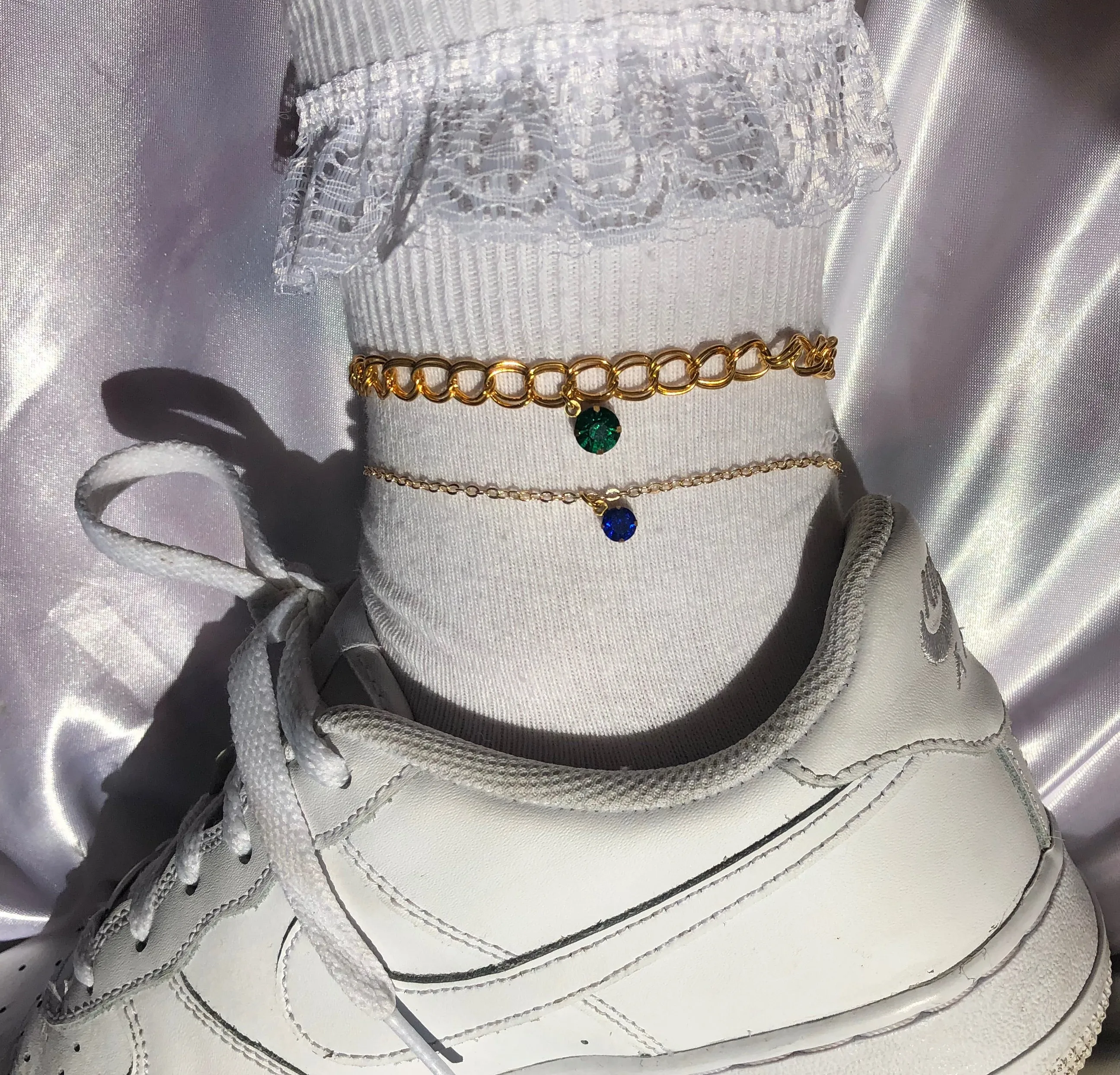 Icy drop anklet