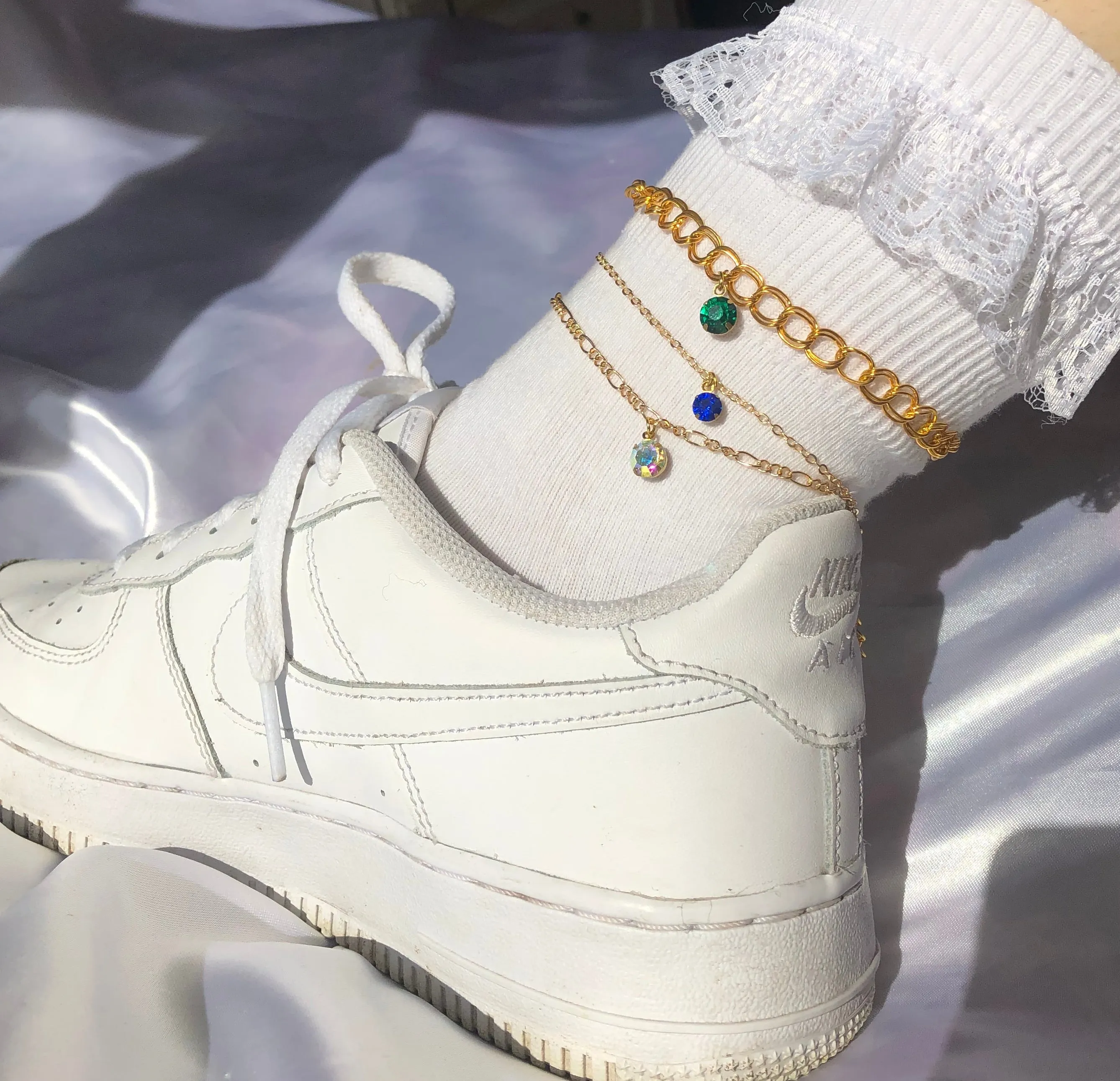Icy drop anklet