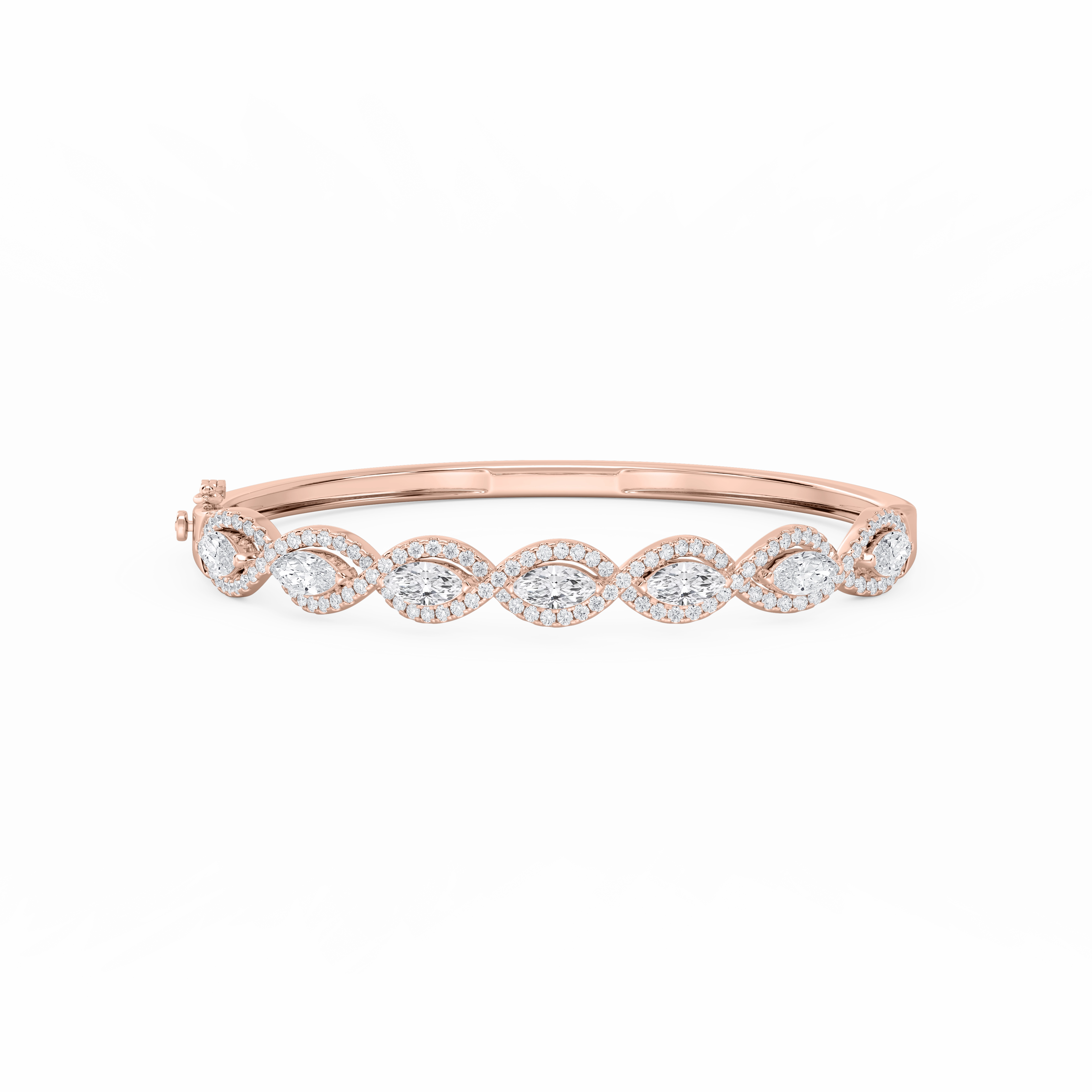 Continuous Amalgamations 4 ? ctw Round and Marquise Lab Grown Diamond Infinity Bangle Bracelet  - 7.25 Inches