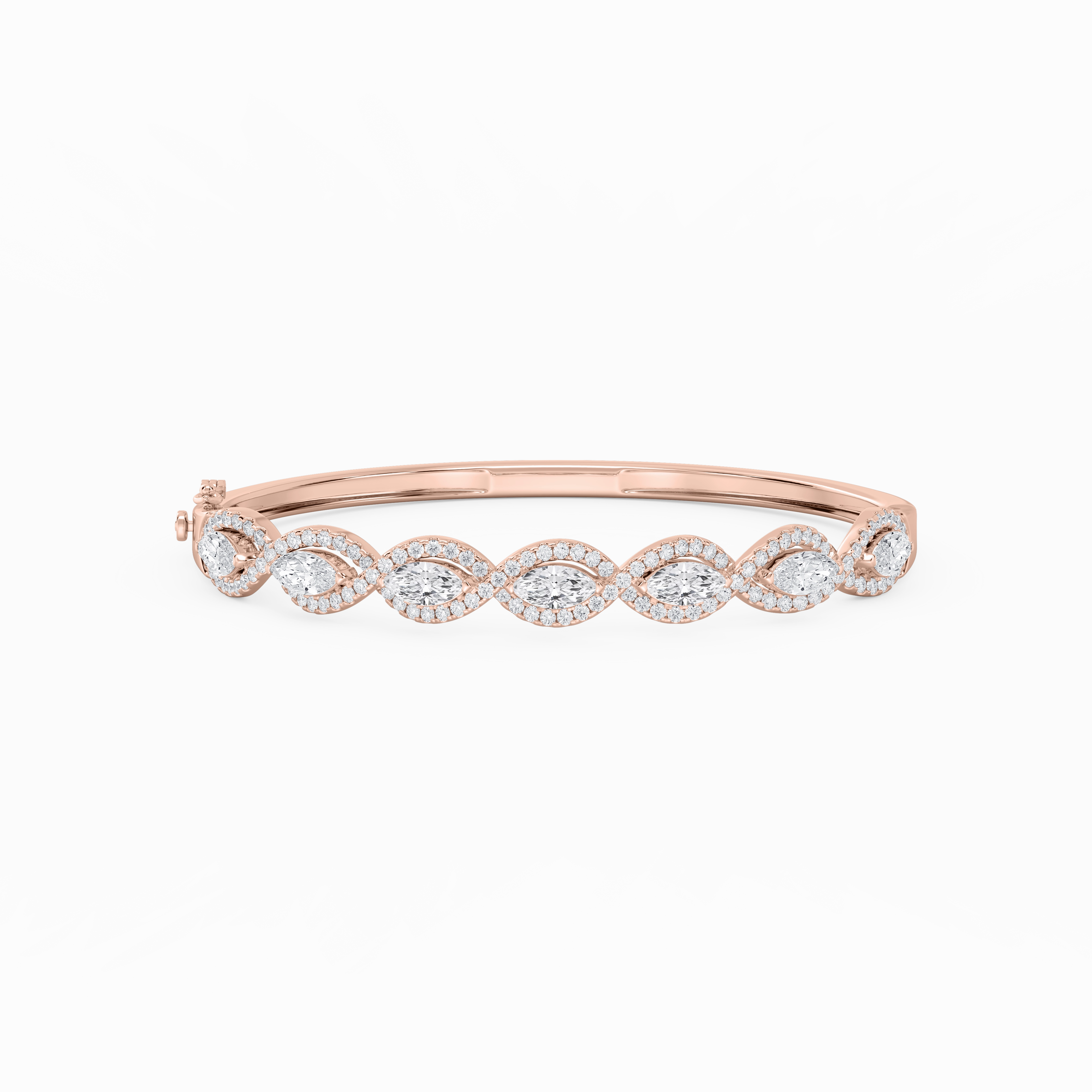 Valuable Mixes Magical Sight 4 ? ctw Round and Marquise Lab Grown Diamond Infinity Bangle Bracelet  - 7.25 Inches