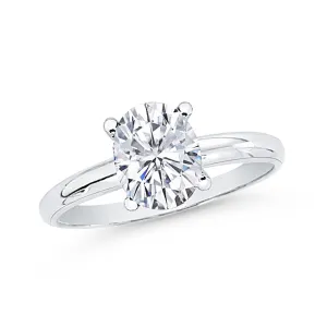 IGI Certified 1.54 ct. F - VS2 Oval Cut Lab Grown Diamond Solitaire Engagement Ring in 14k Gold