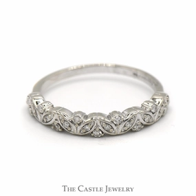 Illusion Set Diamond Stackable Band in 10k White Gold Beautiful Expression