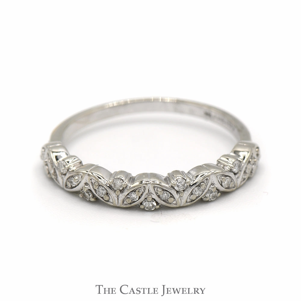 Illusion Set Diamond Stackable Band in 10k White Gold Beautiful Expression